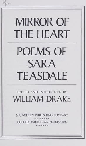 Cover of Mirror of the heart: Poems of Sara Teasdale