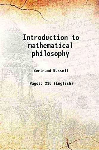 Cover of Introduction to mathematical philosophy (The Muirhead library of philosophy)