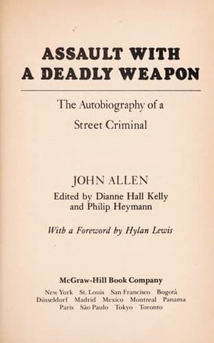 Cover of Assault With a Deadly Weapon: The Autobiography of a Street Criminal