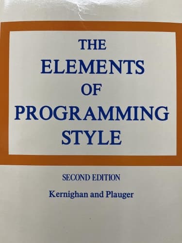 Cover of The Elements of Programming Style, 2nd Edition