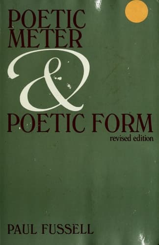 Cover of Poetic Meter and Poetic Form
