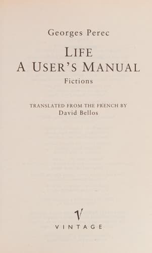 Cover of Cahier des charges de la vie mode d'emploi Georges Perec