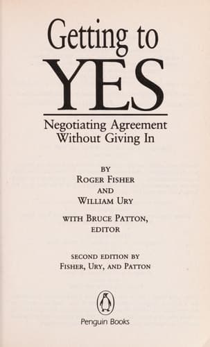Cover of Getting to Yes Negotiating Agreement Without Giving in
