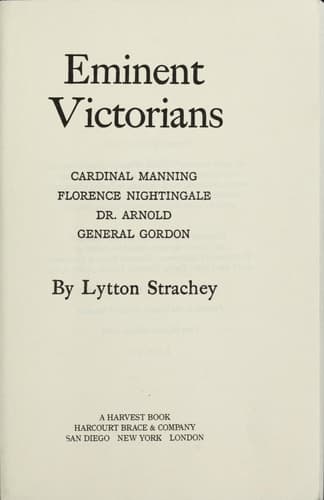 Cover of Eminent Victorians Cardinal Manning, Florence Nightingale, Dr. Arnold, General Gordon