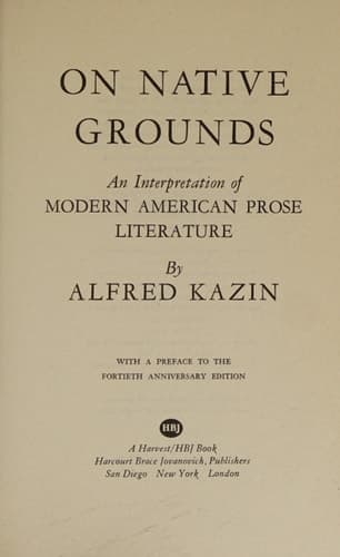 Cover of On Native Grounds: An Interpretation of Modern American Prose Literature (Harvest/HBJ Book)