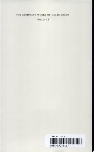 Cover of The Complete Works of Oscar Wilde: Poems and poems in prose