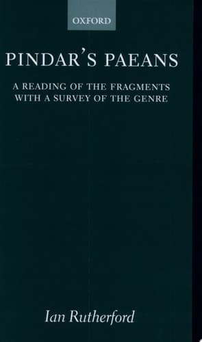 Cover of Pindar's Paeans A Reading of the Fragments with a Survey of the Genre