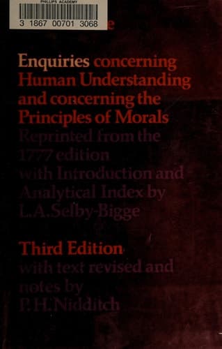Cover of Enquiries Concerning Human Understanding and Concerning the Principles of Morals