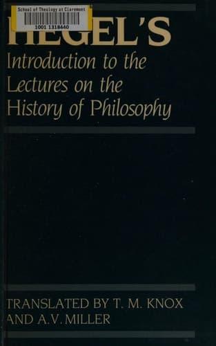 Cover of Introduction to the Lectures on the History of Philosophy