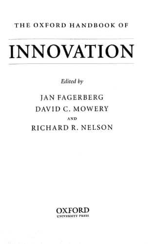 Cover of The Oxford Handbook of Innovation