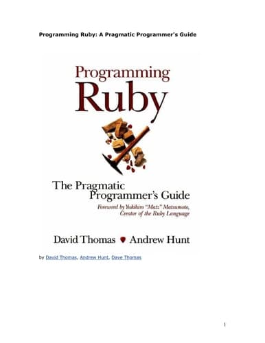 Cover of Programming Ruby: A Pragmatic Programmer's Guide