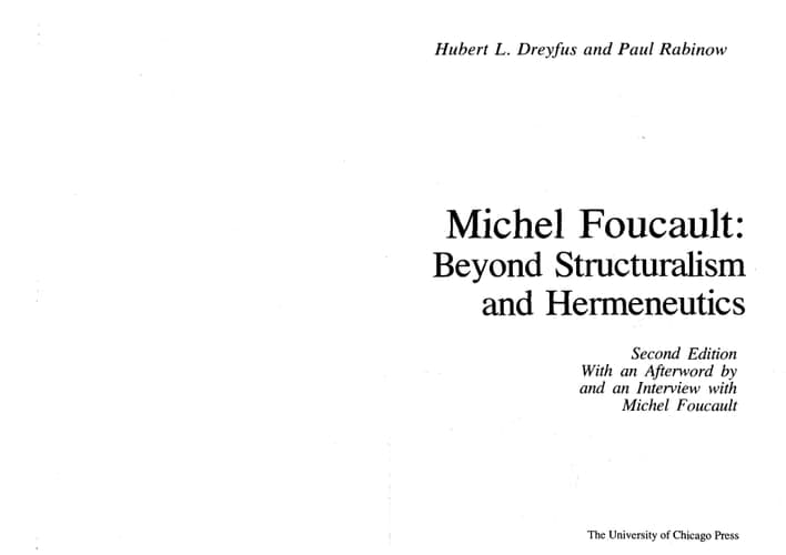 Cover of Michel Foucault Beyond Structuralism and Hermeneutics