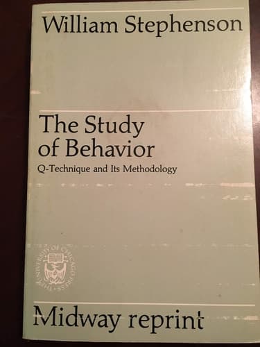 Cover of The Study of Behavior Q-technique and Its Methodology