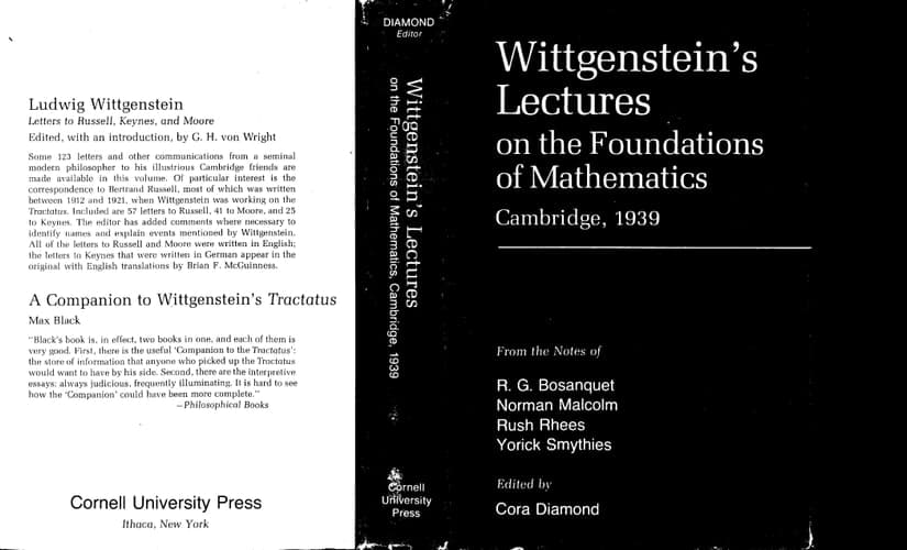 Cover of Wittgenstein's Lectures on the Foundations of Mathematics, Cambridge, 1939