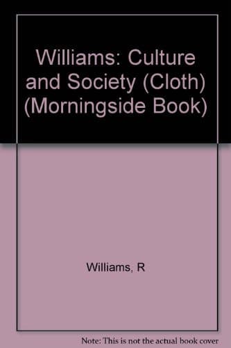 Cover of Culture and Society, 1780-1950
