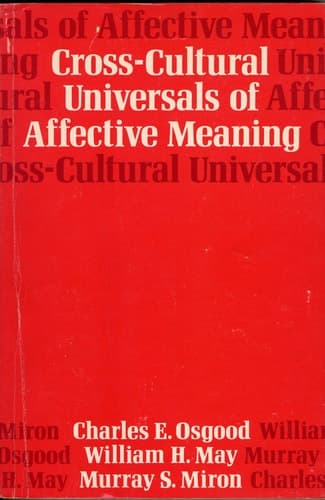 Cover of Cross-cultural Universals of Affective Meaning
