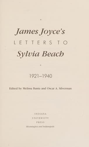 Cover of James Joyce's Letters to Sylvia Beach, 1921-1940