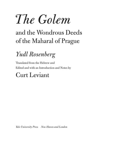 Cover of The Golem and the Wondrous Deeds of the Maharal of Prague