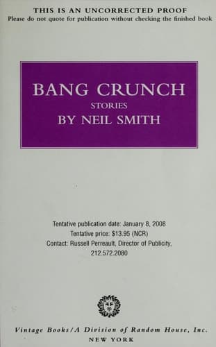 Cover of Bang Crunch: Stories (Vintage Contemporaries)