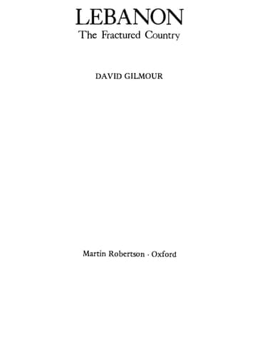 Cover of Lebanon, the Fractured Country