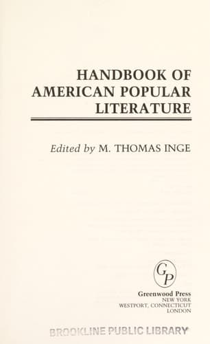 Cover of Handbook of American Popular Literature: