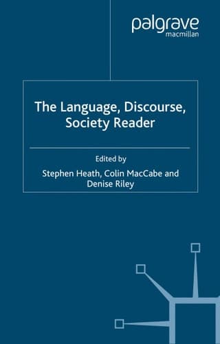 Cover of The Language, Discourse, Society Reader
