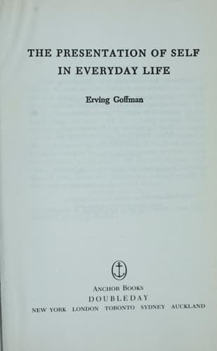 Cover of The Presentation of Self in Everyday Life
