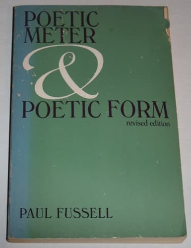 Cover of Poetic Meter and Poetic Form