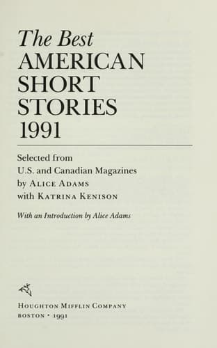 Cover of The Best American Short Stories, 1991