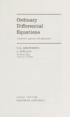 Cover of Ordinary Differential Equations A Qualitative Approach with Applications