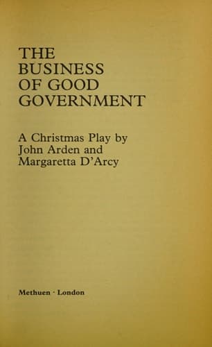 Cover of BUSINESS OF GOOD GOVERNMENT