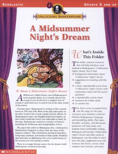 Cover of Unlocking Shakespeare: A Midsummer Night's Dream