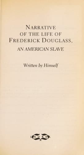 Cover of Narrative of the Life of Frederick Douglass An American Slave