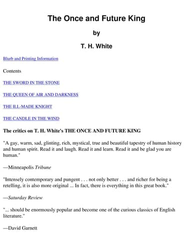 Cover of The Once and Future King