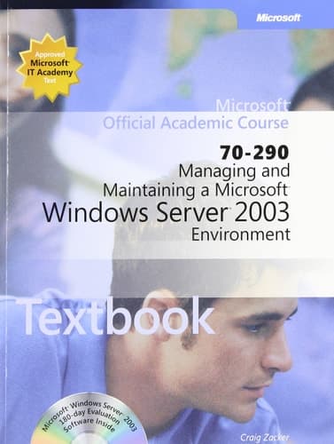 Cover of 70-290: Managing and Maintaining a Microsoft Windows Server 2003 Environment Package