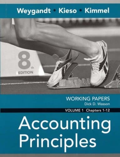 Cover of Working Papers, Volume I, Chapters 1-12 to accompany Accounting Principles