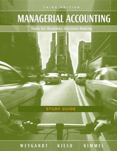 Cover of Study Guide to accompany Managerial Accounting: Tools for Business Decision Making, 3rd Edition