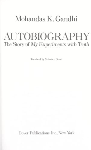 Cover of An Autobiography, Or, The Story of My Experiments with Truth