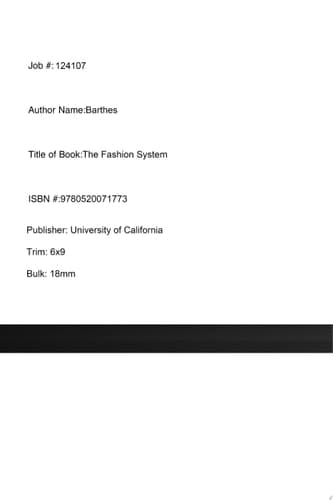 Cover of The Fashion System
