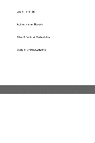 Cover of A Radical Jew Paul and the Politics of Identity