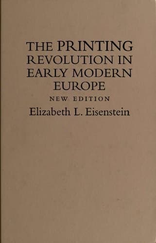 Cover of The Printing Revolution in Early Modern Europe