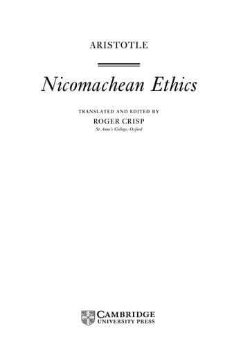 Cover of Aristotle: Nicomachean Ethics