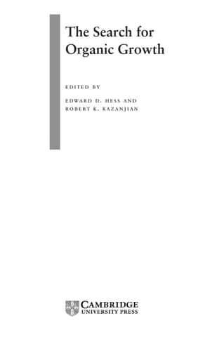 Cover of The Search for Organic Growth