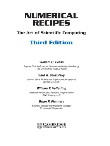Cover of Numerical Recipes 3rd Edition The Art of Scientific Computing