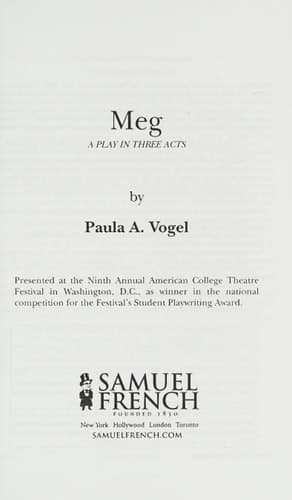 Cover of Meg A Play in Three Acts