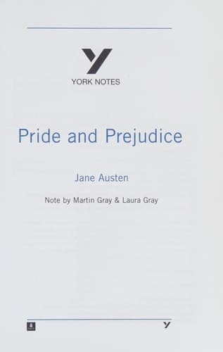 Cover of Pride and Prejudice, Jane Austen Note