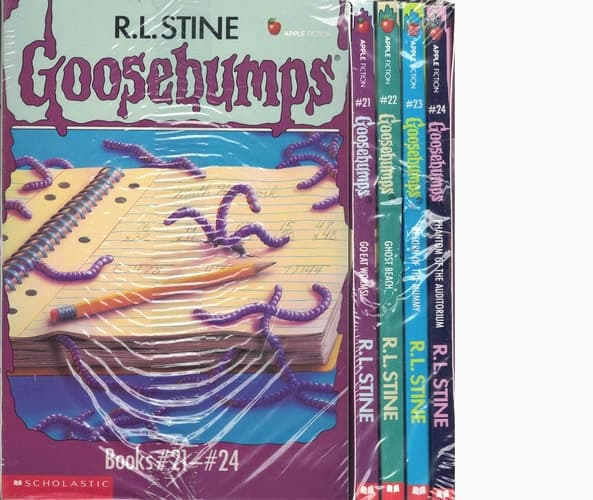 Cover of Goosebumps Go Eat Worms!; Ghost Beach; Return of the Mummy; Phantom of the Auditorium