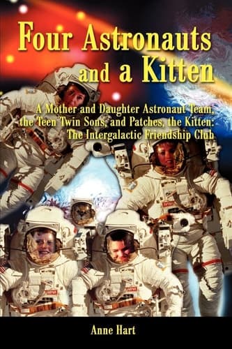 Cover of Four Astronauts and a Kitten A Mother and Daughter Astronaut Team, the Teen Twin Sons, and Patches, the Kitten: The Intergalactic Friendship Club