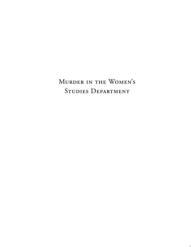 Cover of Murder in the Women's Studies Department A Professor Sleuth Novel of Mystery