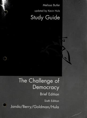Cover of Study Guide Used with ... Janda-The Challenge of Democracy